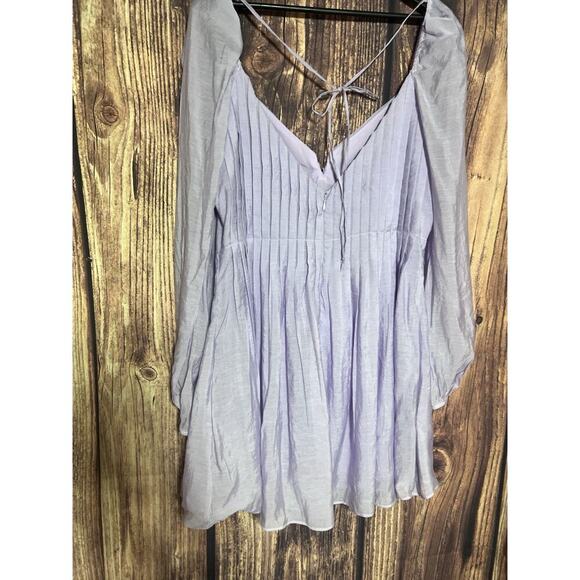 Astr the label Carina Mini dress lavender Sz XL Balloon Sleeves Party Open Back - Picture 10 of 13